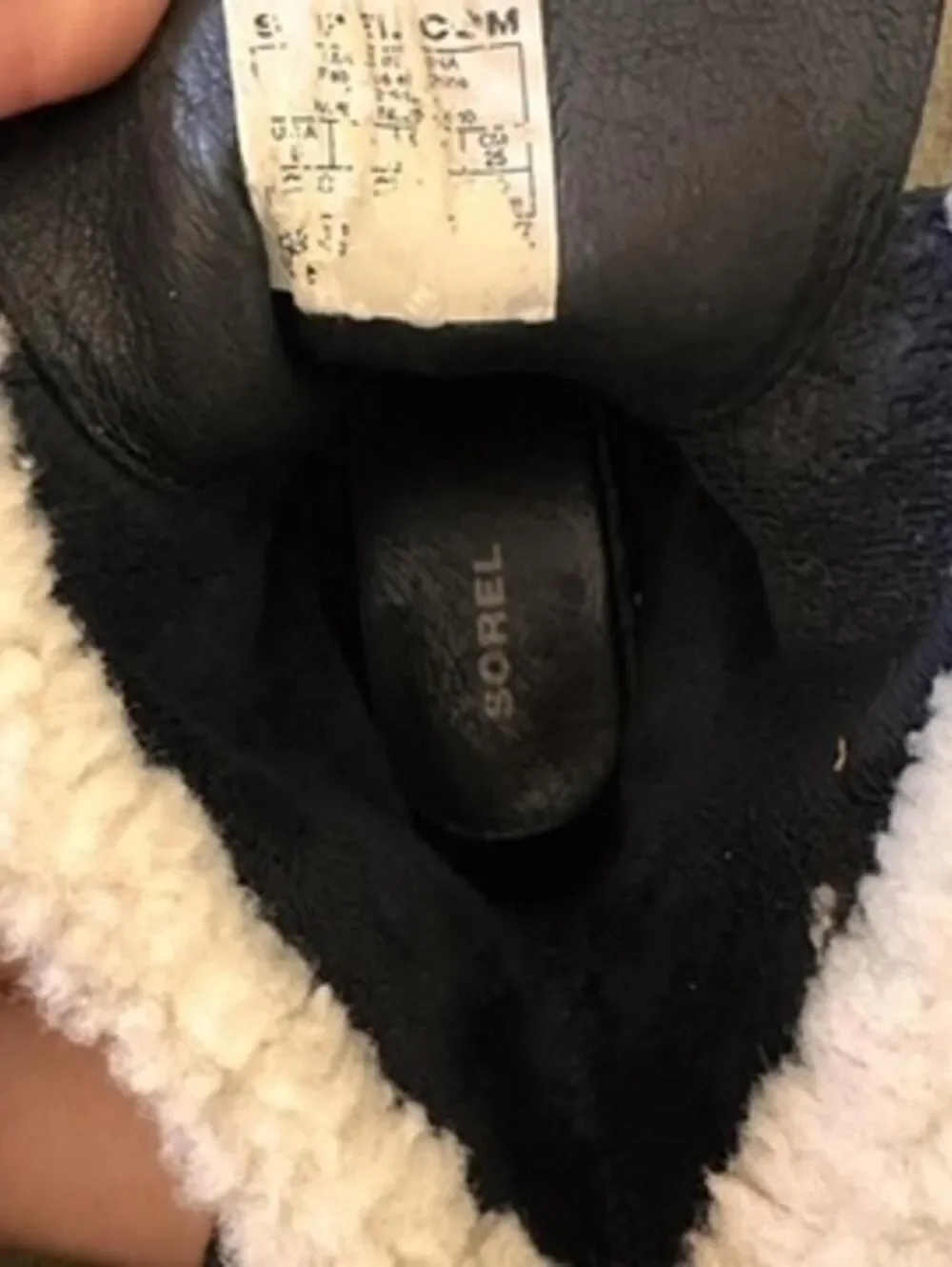 Sorel Dacie Lace‎ Size 8 Black Leather Waterproof Shearling Boots